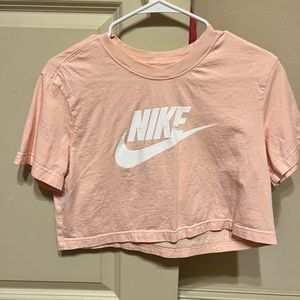 Nike light pink crop top